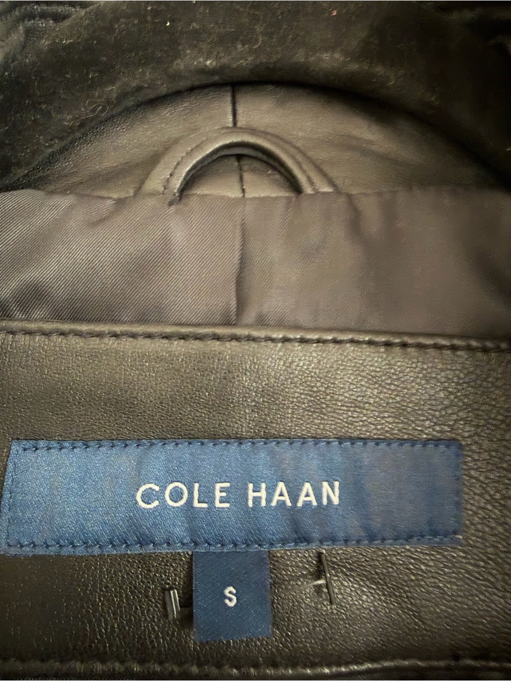 Cole Haan Black Leather Zip-Front Women's Jacket - Picture 2 of 4